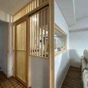 パイン材の特注猫柵